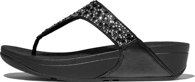 Produktbild von FitFlop Lulu Crystal-Mix Toe-Post All Black Größe EU 41