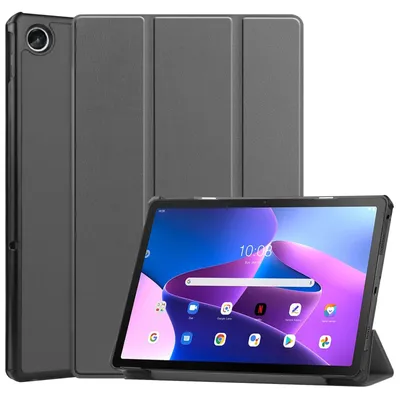 Image de Couverture pour Lenovo M10 Plus 3rd Gen. 2022 10.6 pouces Housse fine pour tablette avec fonction stand et fonction auto sleep/wake Gris
