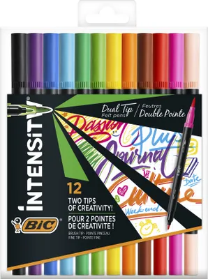 Obrázok produktu pre BIC 989695, Čierna, Modrá, Hnedá, Zelená, svetlo modrá, Svetlozelená, Oranžová, Ružová, Purpurová,..., Čierna, 12 farba/farieb, Štetinkové/jemné zakončenie, 0,7 mm, 12 kusov