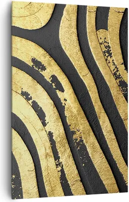 Produktbild von Bild auf Leinwand - Leinwandbild - Einteilig - Abstraktion dreidimensional Gold - 80x120cm - Wand Bild - Wandbilder - Leinwanddruck - Wanddekoration - Leinwand bilder - Wandbild - PA80x120-4461