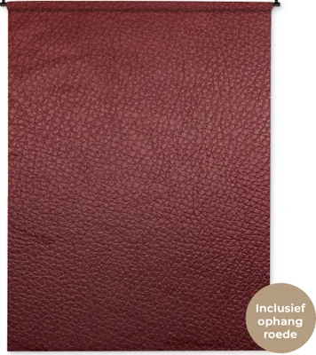 Produktbild von MuchoWow® Wandteppich Wandbehang Leder - Lederoptik - Rot - Leicht 150x200 cm Tapisserie Dekoration Wandtuch - Wandaufhängung - Moderner