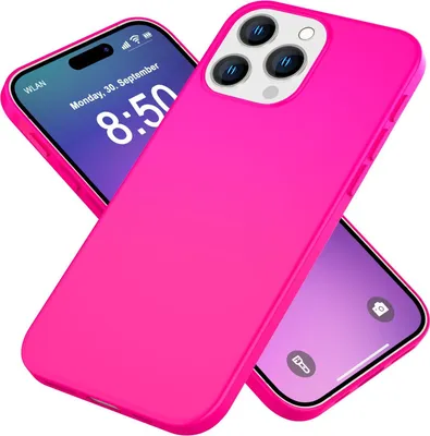 Produktbild von NALIA Neon Silikonhülle für iPhone 16 Pro – Soft-Touch & Signal-Neon – NEONSHOCK (Matte Schutzhülle) – Marke aus Berlin – Pink