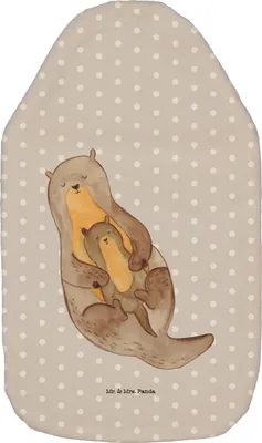 Produktbild von Mr. & Mrs. Panda Wärmflasche Otter Kind - Grau Pastell - Geschenk, Wärmekissen, Wärmflaschen, wärmebeutel, Bettflasche, mit Bezug, Mama, Familie, Geburt, Baby, Mutter