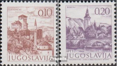 Produktbild von Briefmarken Jugoslawien 1972 Mi 1465II x C,1493II x C (kompl.Ausg.) postfrisch Sehenswürdigkeiten