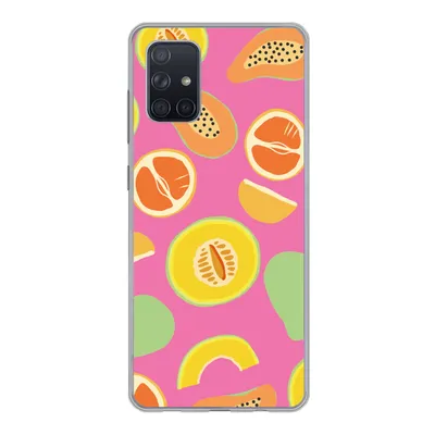 Produktbild von MuchoWow® Handyhülle Schutzhülle Hülle für Samsung Galaxy A51 Obst - Muster - Rosa Silikon Softcase Handy Hülle - Schutzabdeckung