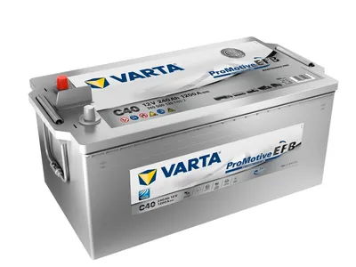 A Varta Promotive EFB car battery is shown against a white background.