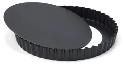 Quicheform 20 cm, herausnehmbarer Boden, antihaftbeschichtet, schwarz