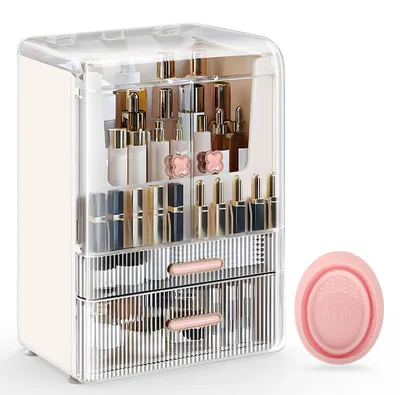 Image de Omgoods - Organisateur de maquillage avec couvercle et tiroirs, grande capacité pour les cosmétiques