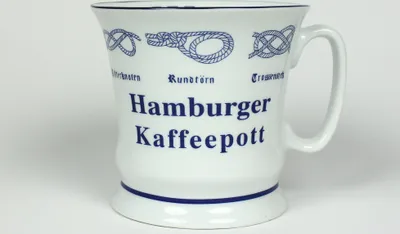 Produktbild von Hamburger Kaffeepott mit Seemannsknoten hoch Kaffeebecher Kaffeetasse Kaffee Pott