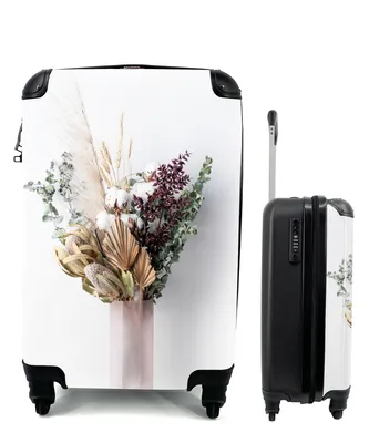 Produktbild von MuchoWow® Koffer Handgepäck Trolley Rollkoffer Kleine Reisekoffer mit 4 Rollen - Blätter - Blumen - Stilleben - Cabin Size < 55x40x23 cm & 55x40x20 cm - Fotokoffer - Kabinenkoffer - Boardgepäck - Reise-Box - Reisekoffer - Reisegepäck - Koffer mit Bild - Trolley für Kinder