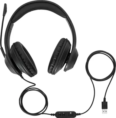 Produktbild von Targus AEH102GL - Headset - On-Ear - konvertierbar - kabelgebunden - USB-A - Geräuschisolierung - Schwarz