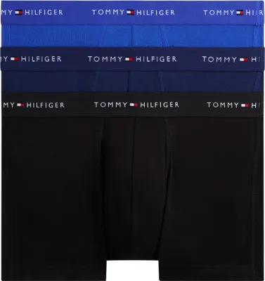 Produktbild von Tommy Hilfiger Herren 3er Pack Boxershorts Trunks mit Logobund, Mehrfarbig (Nob