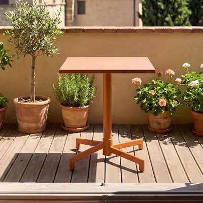 Immagine prodotto di Tavolo da giardino bistrot quadrato con piano pieghevole caramello - Oviala Palavas