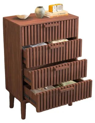 Image de Commode, 4 tiroirs, design moderne, en bois, 4 tiroirs