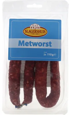 Produktbild von Compaxo Slagershuis Metworst 220g – Traditionelle deutsche Wurst, herzhaft & würzig