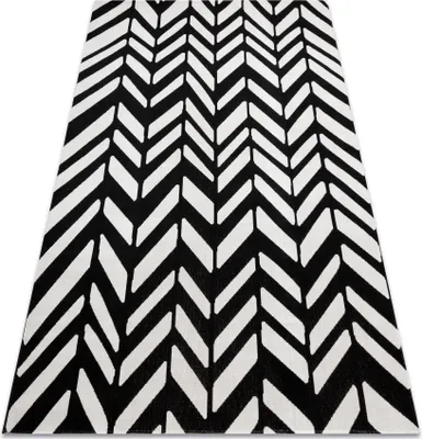 Produktbild von Modern Teppich MUNDO E0571 Fischgrät Outdoor beige / schwarz Schwarz 160x220 cm