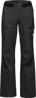 Schwarze Hardshellhose mit Reißverschlusstaschen und elastischem Bund von Mammut