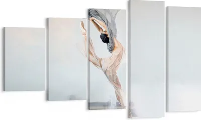 Produktbild von Bild auf Leinwand - Leinwandbild - 5 Teile - Tanz Frau Ballerina - 100x60cm - Wand Bild - Wanddeko - Wandbilder - Leinwanddruck - Bilder - Wanddekoration - Leinwand bilder - Wandbild - EG100x60-5030