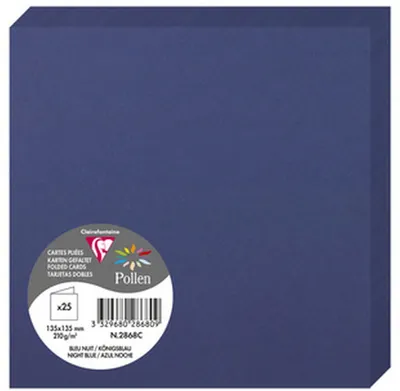 Produktbild von Clairefontaine 2868C, Standard-Grußkarte, Blau, 210 g/m², 135 mm, 135 mm, Frankreich