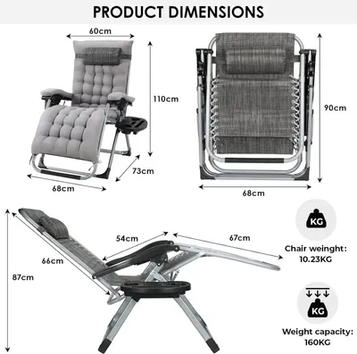 Image de Ligbed - Ensemble de 3 chaises longues réglables - Chaises de jardin - Transats - Chaises pliantes - Chaises de plage