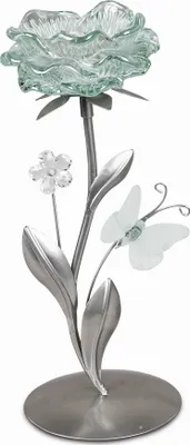 Produktbild von Teelichthalter Kerzenhalter Metall Glas Deko Windlicht Kerzenständer Leuchter