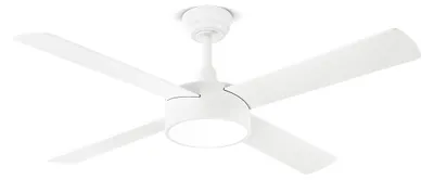 Immagine prodotto di Ventilatore da Soffitto con Luce LED Integrata, Motore DC 40W, 4 Pale Reversibili Bianco/Legno, Telecomando, Diametro 132 cm, 6 Velocità - Perenz