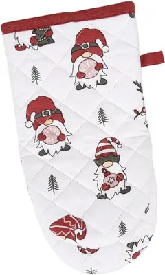 Obrázek produktu pro SCANquilt chňapka DEKORO vánoční elfíci bíločervená 100% bavlna 15 x 30 cm