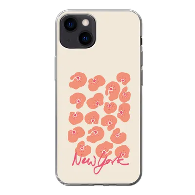 Produktbild von MuchoWow® Handyhülle Schutzhülle Hülle für iPhone 13 Blume - Abstrakt - New York Silikon Softcase Handy Hülle - Karteninhaber