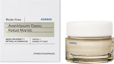 Obrázek produktu pro Korres Care White Pine Meno, Noční krém, Ženy, Citlivá pokožka, Obličej, Hydratující, Vyhlazující, All ages