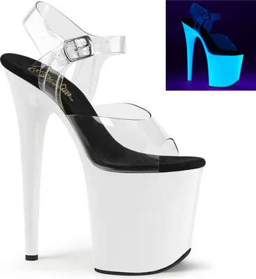 Produktbild von FLAMINGO-808UV Damen Sandale von Pleaser, Transparent Weiß , EU 36, US 6