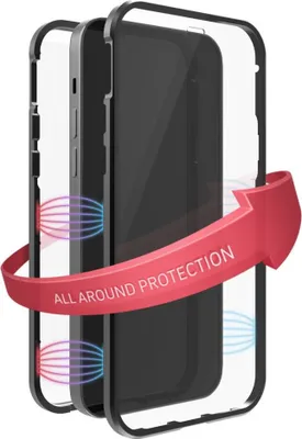 Zdjęcie produktu dla Hama 360° Szklany pokrowiec ochronny na telefon komórkowy 17 cm (6,7") Czarny, przezroczysty
