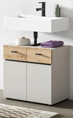 Produktbild von Waschbeckenunterschrank "Matteo" in Kaschmir und Evoke Eiche 60 cm