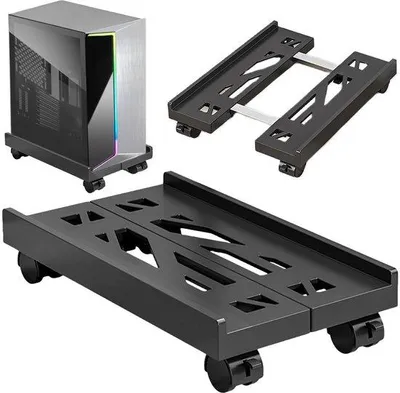 Produktbild von Famanu Computerhalter CPU-Stand mit 4 Rollen - Schwarz