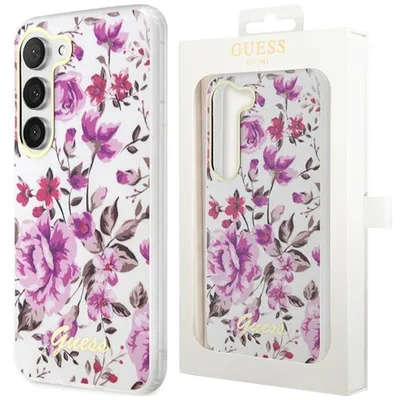 Produktbild von Guess GUHCS23SHCFWST S23 S911 weiß/weiß Hardcase Flower Collection Handyhülle