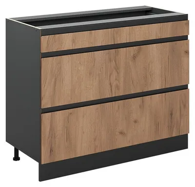 Produktbild von Küchenunterschrank Vicco R-Line Goldkraft Eiche/Anthrazit 100 cm ohne Arbeitsplatte, Model 71559