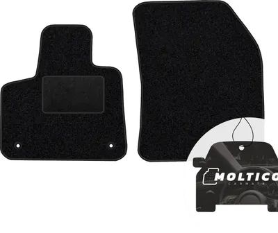 Immagine prodotto di moto-MOLTICO tappetini anteriori auto velours tappetini auto nero set tappetini 2 pezzi adatto per Opel Grandland X dal 2017