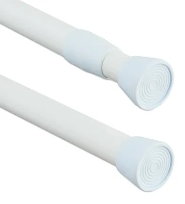 Obrázok produktu pre Teleskopická tyč Relaxdays, 66–110 cm, upínacie tyč na sprchovú závesu, záclonu, dverový rám, nerezová oceľ, bez vŕtania, biela, Obrázok generovaný UI