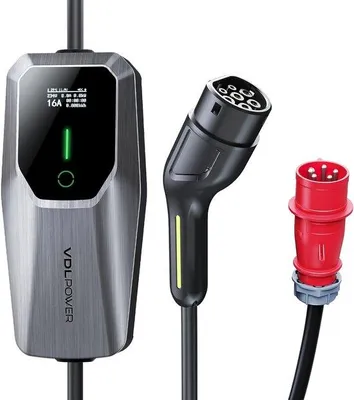 Zdjęcie produktu dla Kabel do ładowania typu 2, 11 kW, trójfazowy, CEE 16A, 8 metrów. Mobilna stacja ładowania do pojazdów elektrycznych EV i hybryd plug-in (PHEV) z regulowanym prądem ładowania