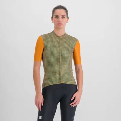 Zdjęcie produktu dla Koszulka rowerowa z krótkim rękawem SPORTFUL – CHECKMATE – brązowo-żółta, rozmiar S