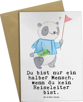 Produktbild von Mr. & Mrs. Panda babykarte Reiseleiter Herz - Weiß - Geschenk, dankeskarten, einladungskarten, Grußkarten, osterkarten, weihnachtskarten, glückwunschkarten