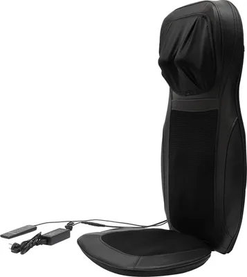 Image de Housse de siège de massage - Massage du dos et de la nuque avec chaleur - 3 modes - 3 intensités - Fonction vibration - 48 W - Prise UE - Noir