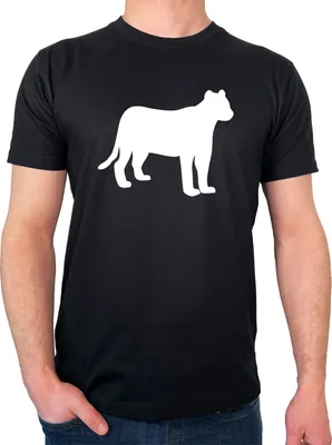 Produktbild von Huuraa Herren T-Shirt Panther Silhouette L Black Bio Baumwolle Fairtrade Herrenshirt Geschenkidee