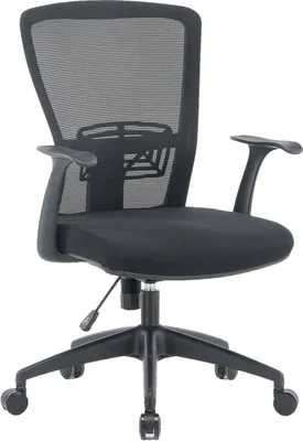 Produktbild von Bürostuhl Dcas, Mesh-Arbeitsstuhl mit Armlehnen, Ergonomischer Bürositz, 60x64h98/108 cm, Schwarz
