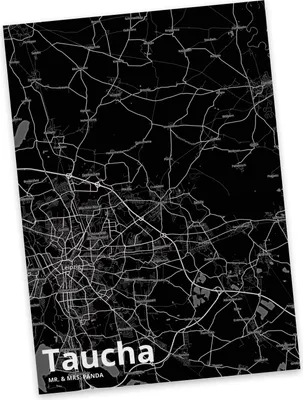 Produktbild von Mr. & Mrs. Panda Postkarte Taucha - Geschenk, Postkarten, Fotokarte, Stadt, Grußkarte, Ansichtskarte, Dorf Karte Landkarte Map Stadtplan, bildkarte