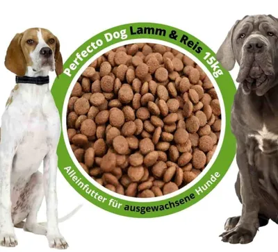 Obrázek produktu pro Suché krmivo pro psy 15kg, krmivo pro psy s jehněčím a rýží, granule pro dospělé psy