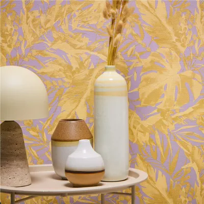 Immagine prodotto di A.S. Creation Vliestapete 10,05 x 0,53 m Livingwalls Dschungel Tapete Lila 790633 Palmen CosmoLiving by Cosmopolitan