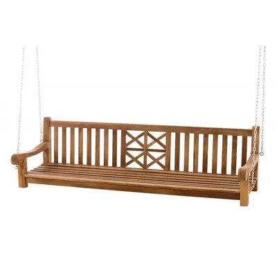 Produktbild von CLP Schaukelbank Farm Teakholz wetterfest mit Befestigungsmaterial teak 200 cm
