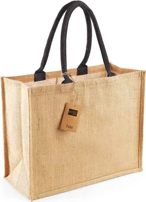 Immagine prodotto di Westford Mill - Borsa della spesa "Classic", iuta PC5451 (taglia unica) (naturale/nero)