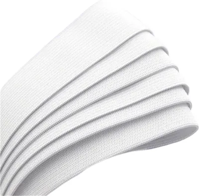 Produktbild von Elastisches Band – Nähgummi, Elasthan – Für die Herstellung von Kleidung – Strapazierfähiges, elastisches Material – 4 Meter – Weiß