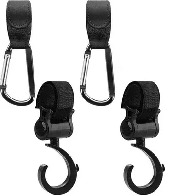 Imagen del producto de Ganchos multifuncionales para cochecitos de bebé - Accesorios universales y de gran tamaño para la sujeción de bolsas en cochecitos